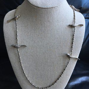 Vintage silver tone birds Necklace